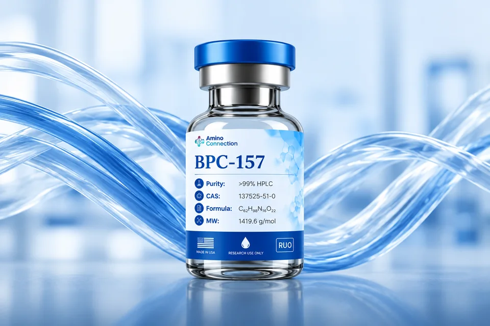Research vial photographed in a laboratory setting